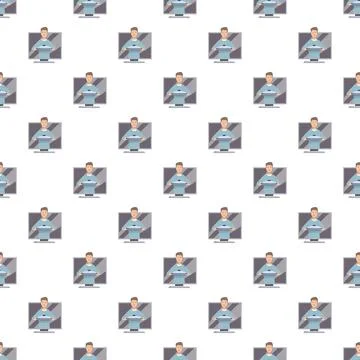 Man on computer screen pattern background Stock Illustration
