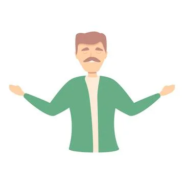 Man concentration icon cartoon vector. Stress work Stock Illustration