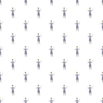 Man conductor with baton repeating seamless pattern Stock Illustration