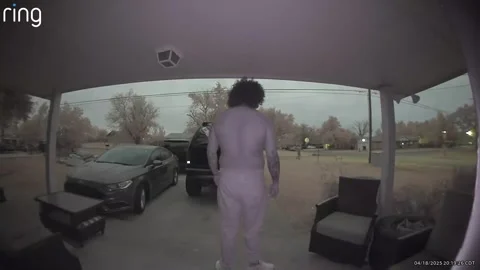 Man Confronts Stranger for Setting Off Alarm, Del City, Oklahoma, USA - 20 Apr 2 Stock Footage 340830547
