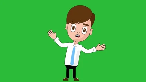 Man Confused Animation Character Loop Alpha Stock Footage 219252702