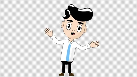 Man Confused Animation Character Loop Alpha Stock Footage 219419050