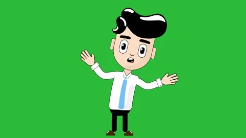 Man Confused Animation Character Loop Alpha Video stock 219419053