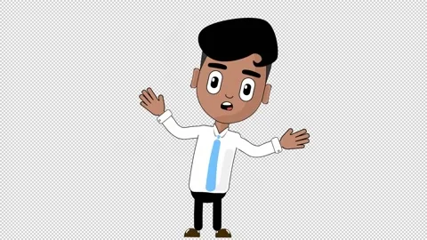 Man Confused Animation Character Loop Alpha Stock Footage 219419600