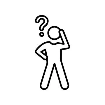 Man confused linear icon. Action line customizable illustration. Contour symbol Stock Illustration