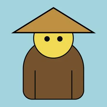 Man with conical hat - flat design vector illustration Stock Illustration