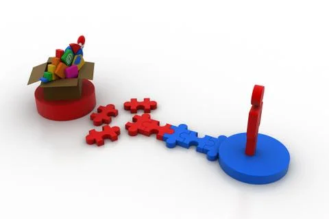 Man connect with apps Stock Illustration