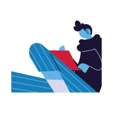 Man connected online on the computer Stock Illustration