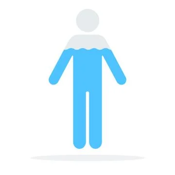 Man consists of water vector flat material design isolated object on white Stock Illustration