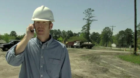 Man at Construction Site Stock Footage 988599