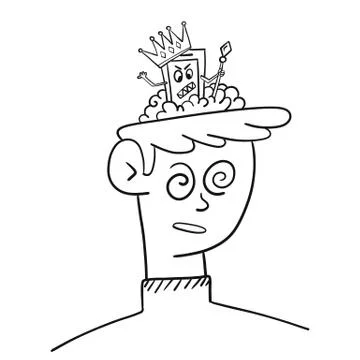 Man is controlled by artificial intelligence Stock Illustration