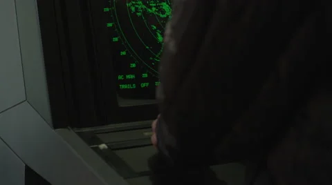 Man controlling a radar machine 스톡 동영상 67554043