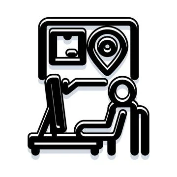 Man controlling remote delivery with tracking system イラスト素材