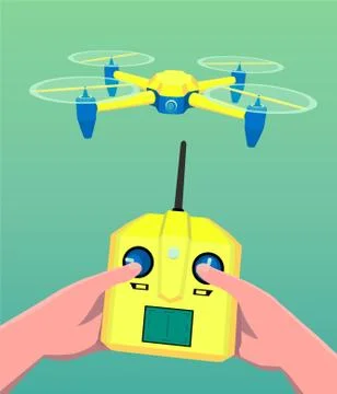 A man controls a drone. Stock Illustration