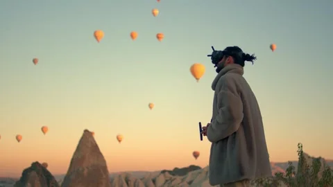 Man controls an FPV drone Stock Footage 262565295