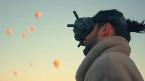 Man controls an FPV drone Stock Footage 262565303