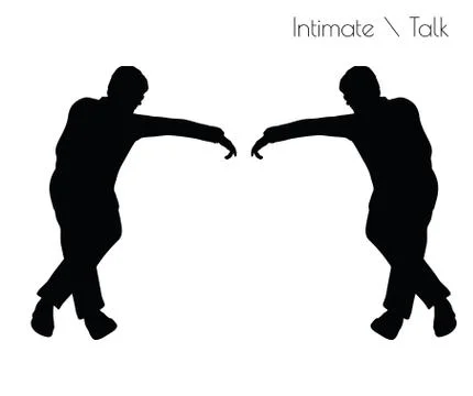 Man in Conversation Intimate Talk  pose Stock Illustration