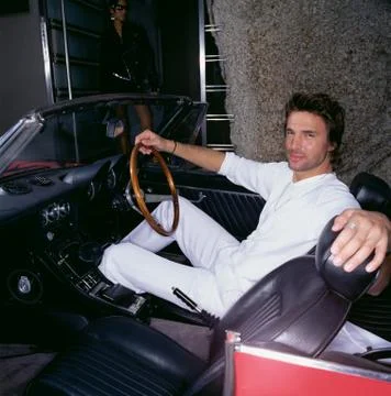 Man in a convertible Stock Photos