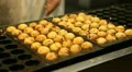 Man Cook Chef Turn Meat Balls Sphere Dumplings Japanese Meals Street Fast Food HD Footage
