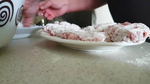 Man cook cookies, flour Video stock 80889867