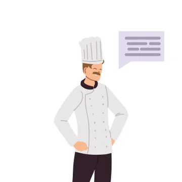 Man cook with message bubble Illustrazione stock