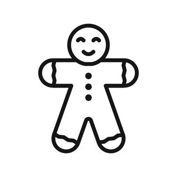 Man cookie icon Black line art vector logo Stock Illustration