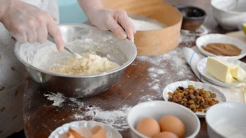 Man is cooking dough Stock Footage 101320944