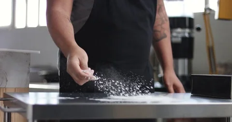 Man cooking home made bread Stock Footage 82991691