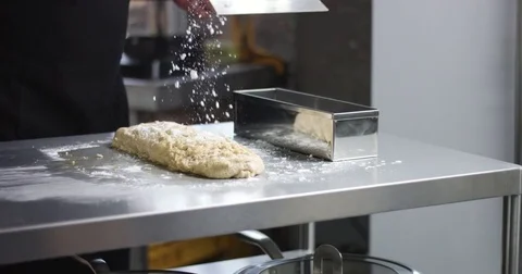 Man cooking home made bread Video stock 82991775