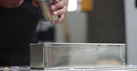 Man cooking home made bread Stock Footage 82991929