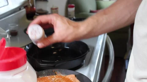 Man cooking in the kitchen Stock Footage 41737335