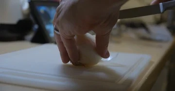 Man cooking with tablet slow motion Stock Footage 85891680