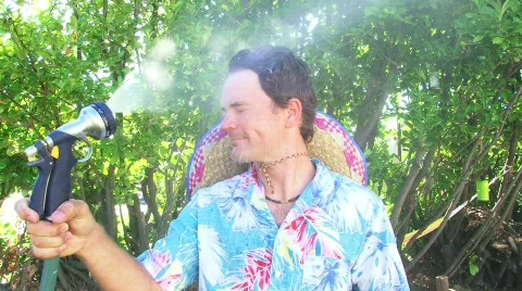 Man Cool Down Advertisement Series Stock Footage 777628