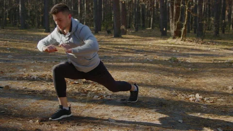 Man Is Cooling Down After Workout Stock Footage 166350442
