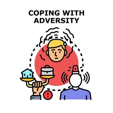 Man coping with adversity, stress and financial problems Stock Illustration