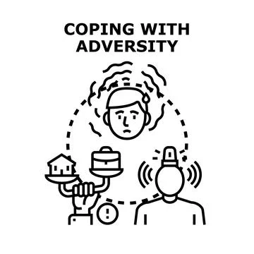 Man coping with adversity, stress and financial problems Stock Illustration
