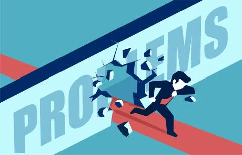 Man coping with problems Stock Illustration