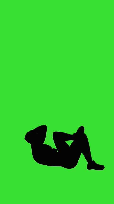 Man Core Exercise Elbow Knee Crunch 2D Animation (Chroma key) Stock Footage 328210555
