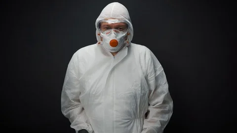 Man Corona Biohazard Stock Footage 126166014
