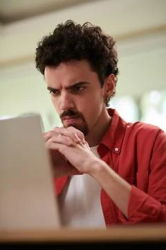 Man Correcting Programming Code Foto stock