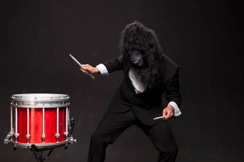 The man in the costume of a monkey. Stock Photos