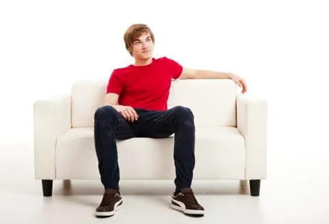 Man on the couch Stock Photos