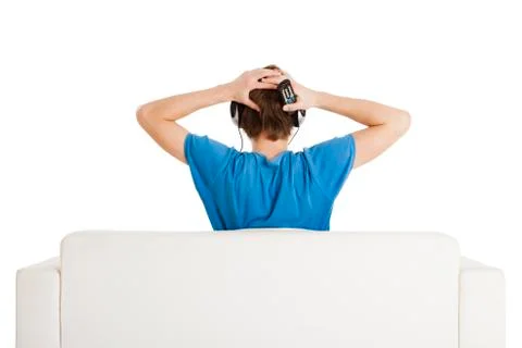 Man on the couch Stock Photos