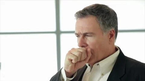 Man coughing Stock Footage