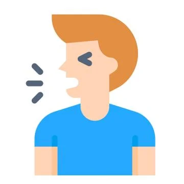 Man coughing vector illustration, flat style icon Stock Illustration