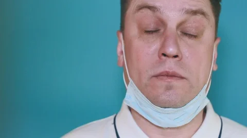 The man coughs Stock Footage 127564961