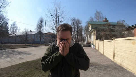 The man coughs Stock Footage 127734758