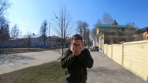 The man coughs Stock Footage 128520906