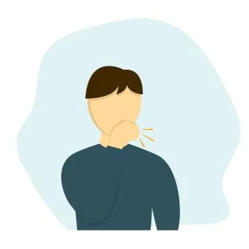 Man coughs vector illustration in flat design Stock Illustration