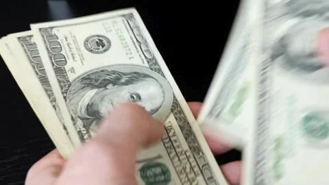 Man counting dollar cash, closeup. the concept of investment, money exchange, Stock-Footage 336259707